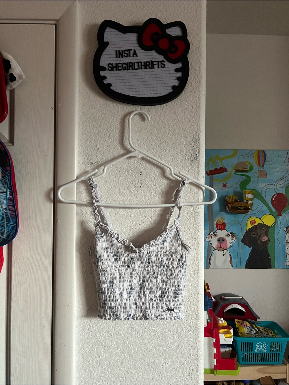 hollister ruched tank top